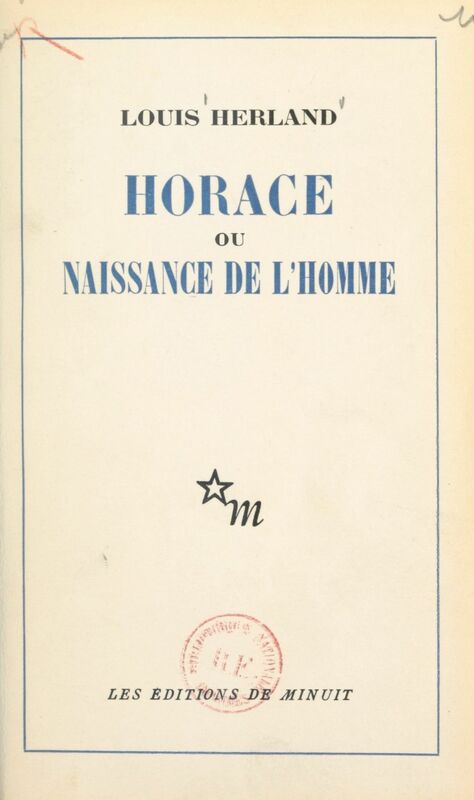 Horace Ou Naissance de l'homme