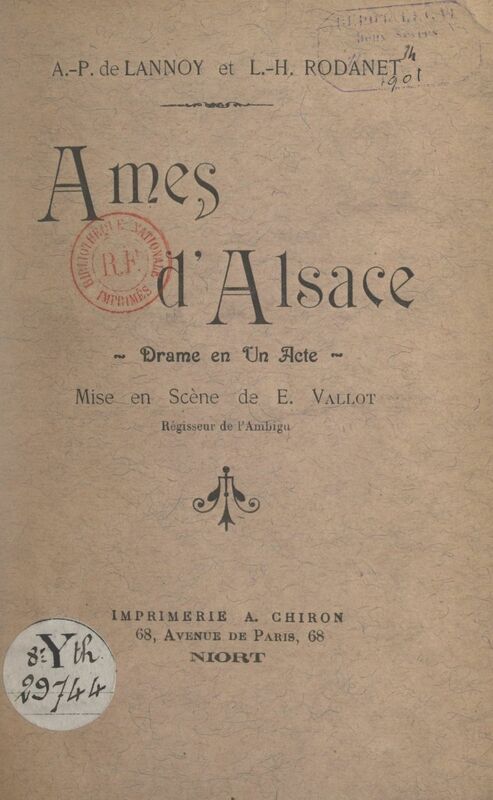 Âmes d'Alsace Drame en un acte