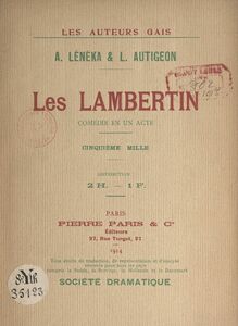 Les Lambertin Comédie en un acte