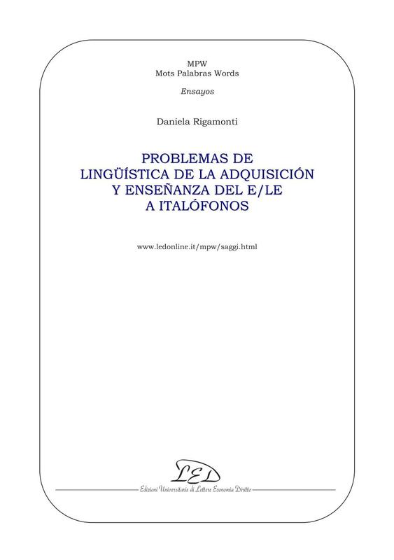 Problemas de lingüística de la adquisición y enseñanza del e/le a italófonos
