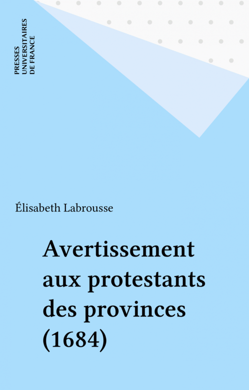 Avertissement aux protestants des provinces (1684)