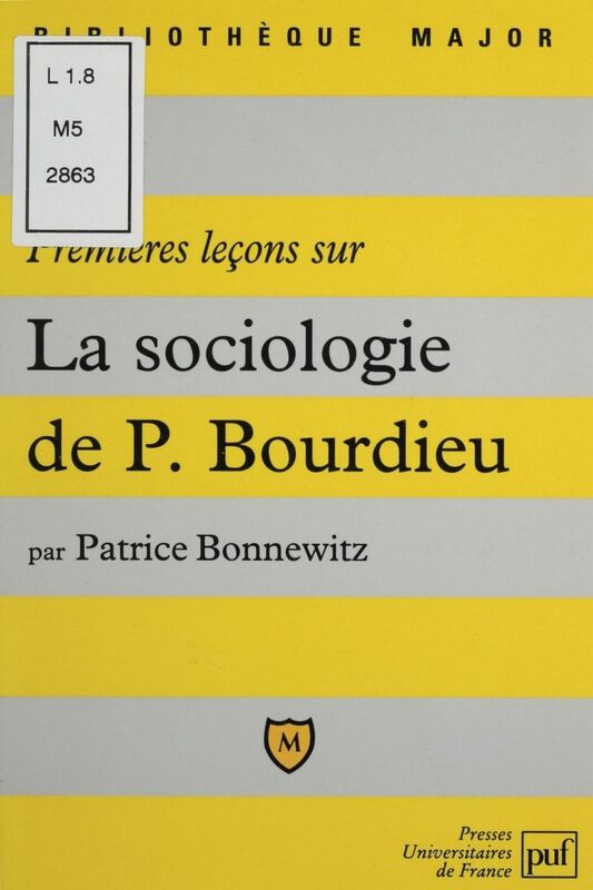 Premières leçons sur la sociologie de Bourdieu