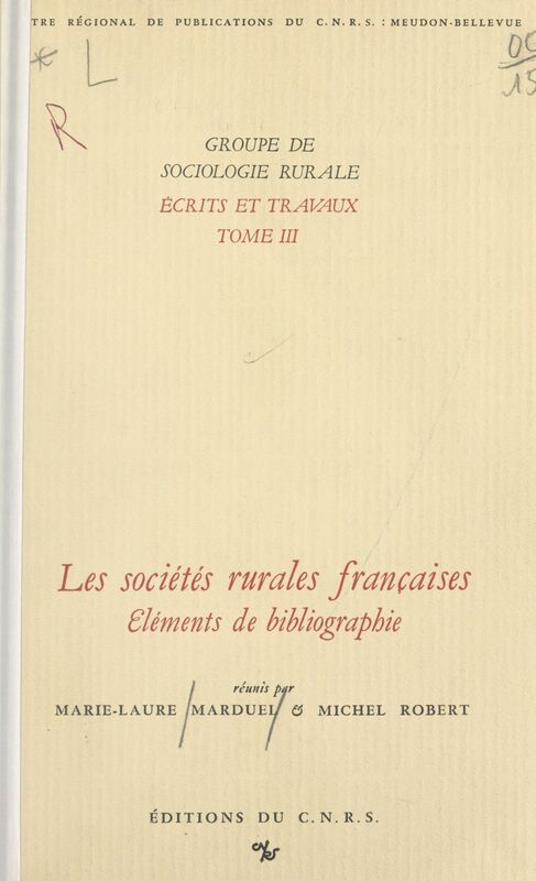 Les sociétés rurales françaises : éléments de bibliographie