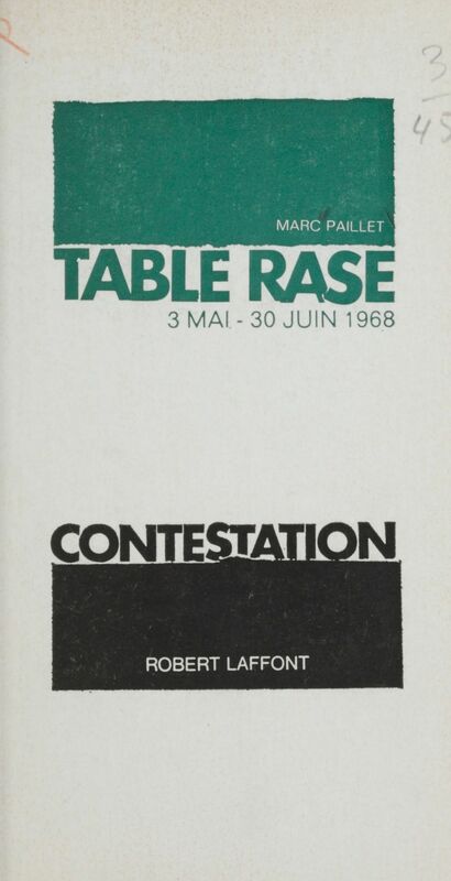 Table rase 3 mai-30 juin 1968