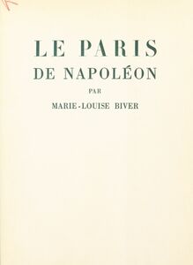 Le Paris de Napoléon
