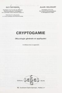 Cryptogamie Mycologie générale et appliquée