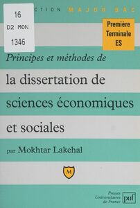 Principes et méthodes de la dissertation de sciences économiques et sociales