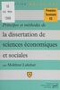 Principes et méthodes de la dissertation de sciences économiques et sociales