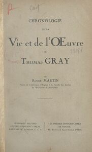 Chronologie de la vie et de l'œuvre de Thomas Gray