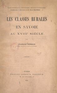 Les classes rurales en Savoie au XVIIIe siècle
