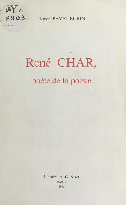 René Char : poète de la poésie