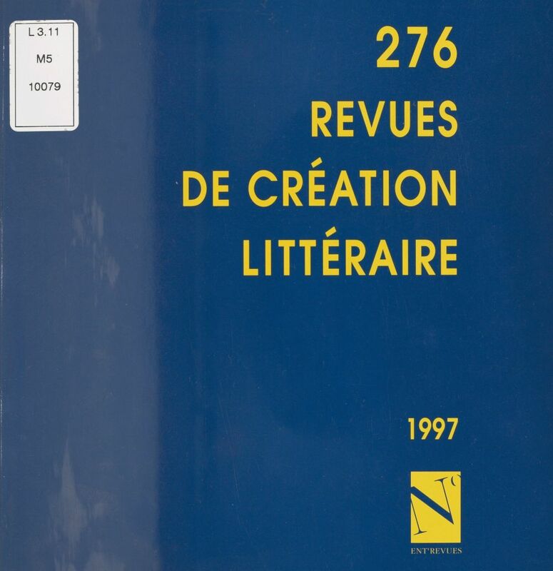 276 revues de création littéraire