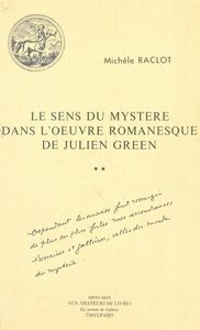 Le Sens du mystère dans l'œuvre romanesque de Julien Green