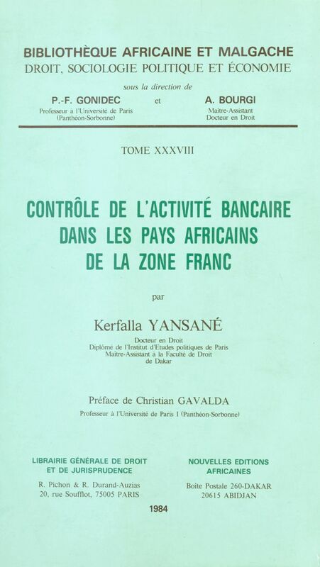 Contrôle de l'activité bancaire dans les pays africains de la zone franc