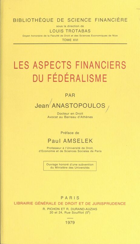 Les aspects financiers du fédéralisme