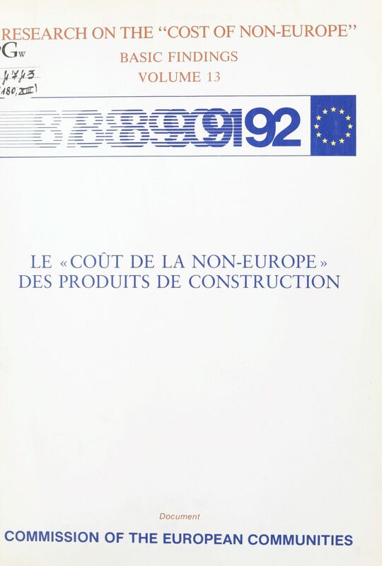 Le «coût de la non-Europe» des produits de construction
