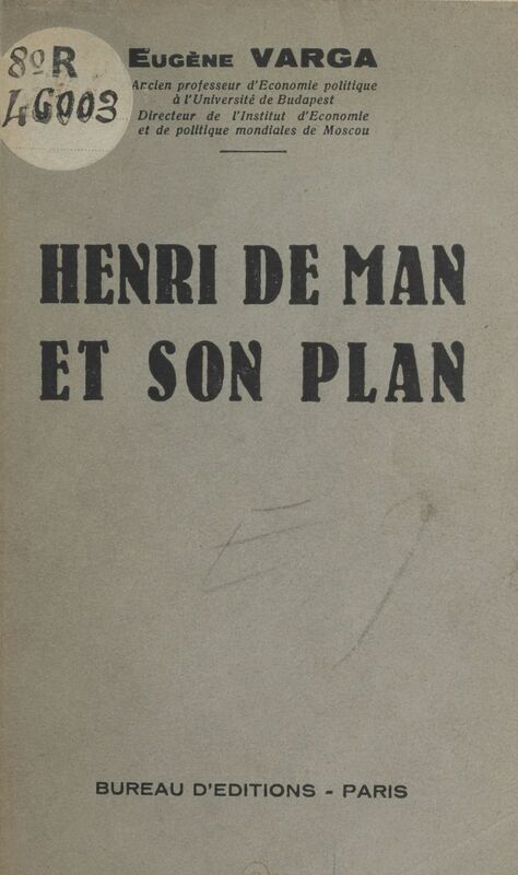 Henri de Man et son plan