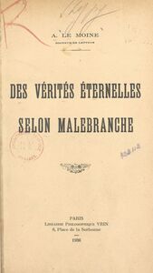 Des vérités éternelles selon Malebranche