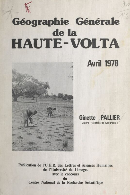 Géographie générale de la Haute-Volta Avril 1978