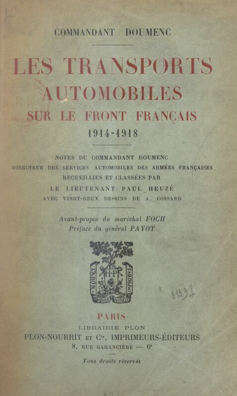 Les transports automobiles sur le front français, 1914-1918