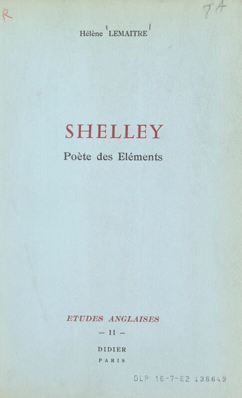 Shelley, poète des éléments