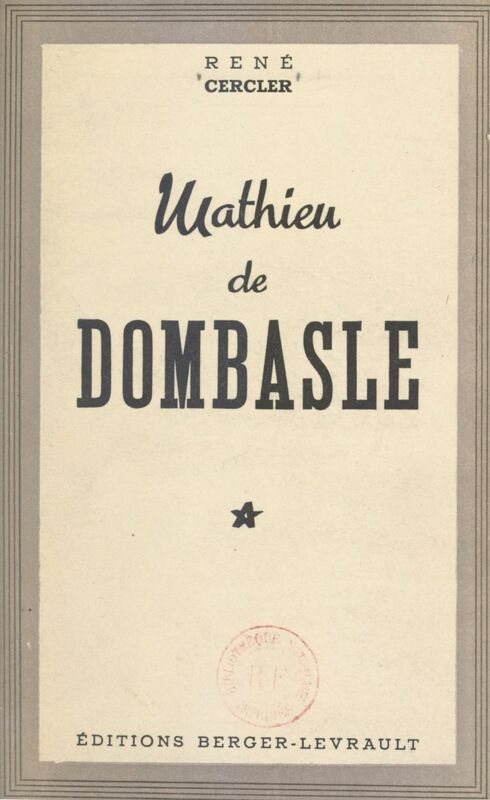 Mathieu de Dombasle 1777-1843