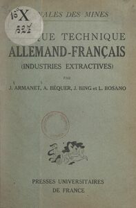 Lexique technique allemand-français Industries extractives