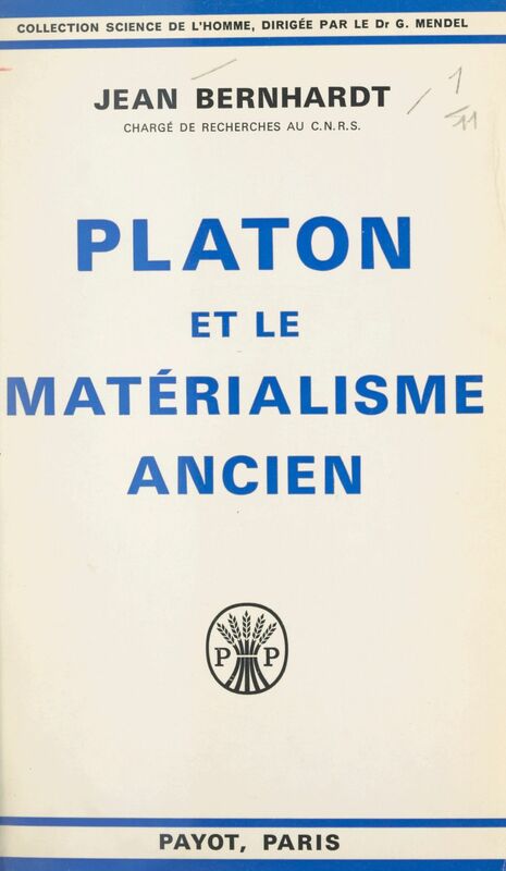 Platon et le matérialisme ancien La théorie de l'âme-harmonie dans la philosophie de Platon