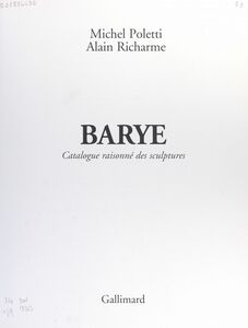 Barye Catalogue raisonné des sculptures