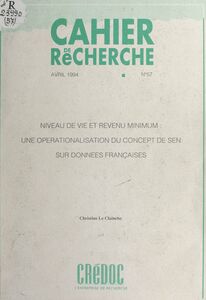 Niveau de vie et revenu minimum : une opérationalisation du concept de Sen sur données françaises