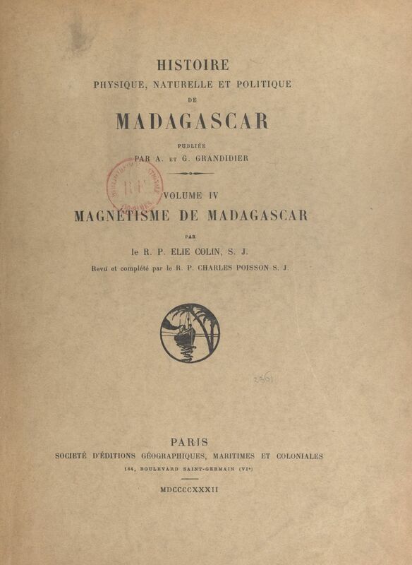 Histoire physique, naturelle et politique de Madagascar (4). Magnétisme de Madagascar