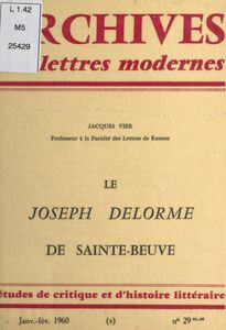 Le Joseph Delorme de Sainte-Beuve