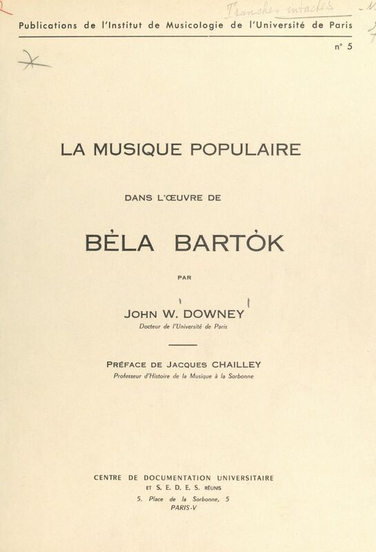 La musique populaire dans l'œuvre de Béla Bartók