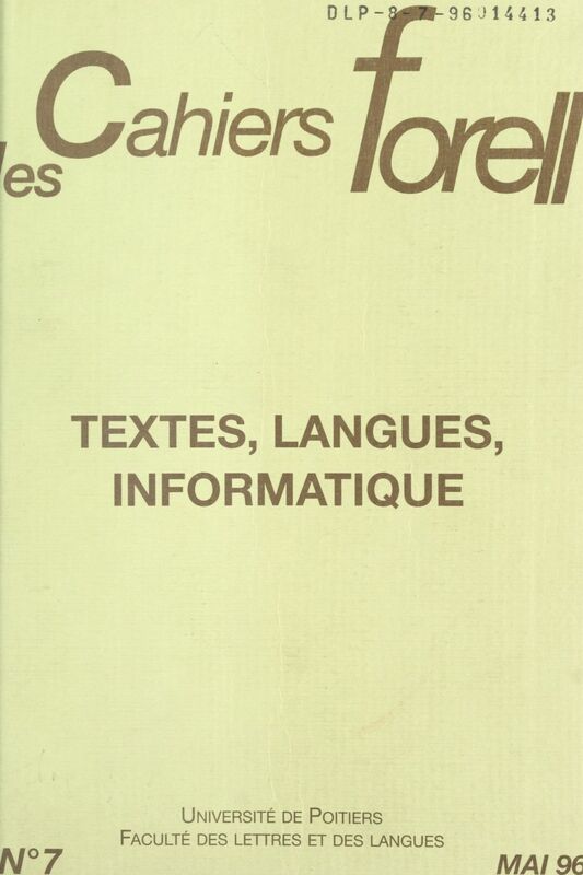 Textes, langues, informatique (1)