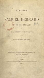 Histoire de Samuel-Bernard et de ses enfants