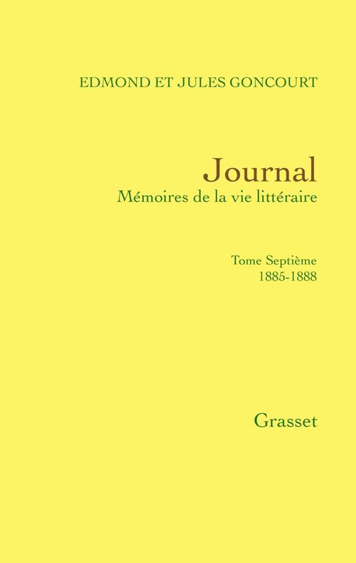 Journal, tome septième 1885-1888