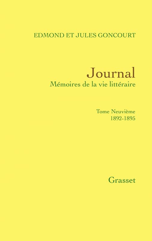 Journal, tome neuvième 1892-1895