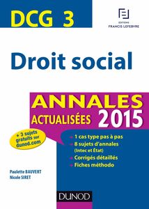 DCG 3 - Droit social 2015 Annales actualisées