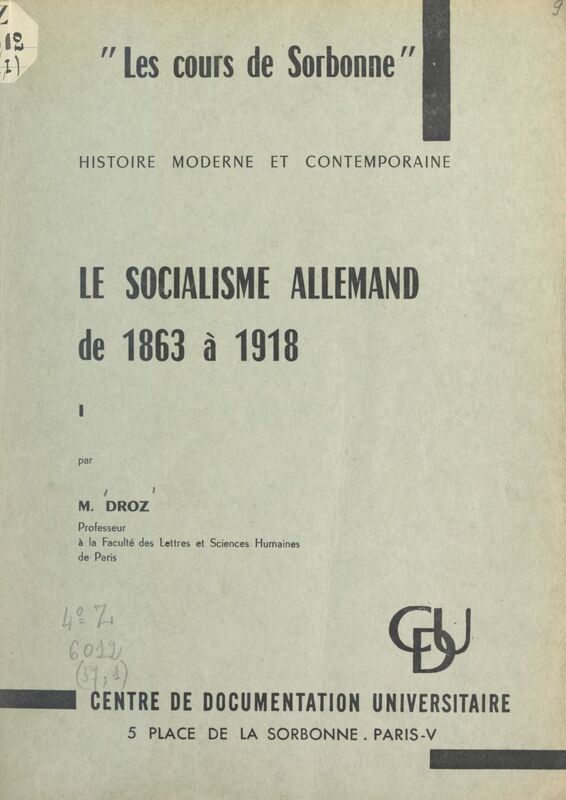 Le socialisme allemand de 1863 à 1918