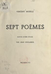 Sept poèmes Suivis d'une Étude, par Jean Soulairol