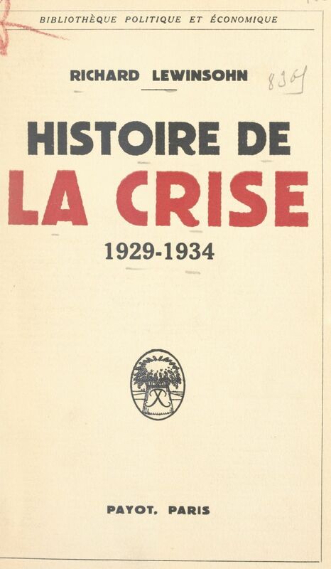 Histoire de la crise, 1929-1934