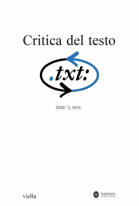 Critica del testo (2019) Vol. 22/2
