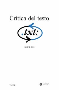 Critica del testo (2018) Vol. 21/1