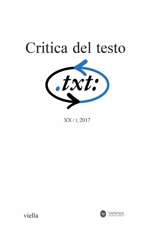 Critica del testo (2017) Vol. 20/1
