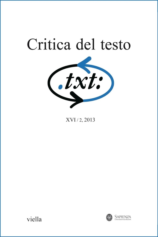 Critica del testo (2013) Vol. 16/2