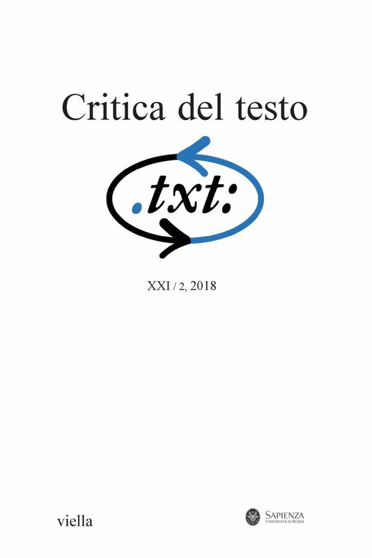 Critica del testo (2018) Vol. 21/2
