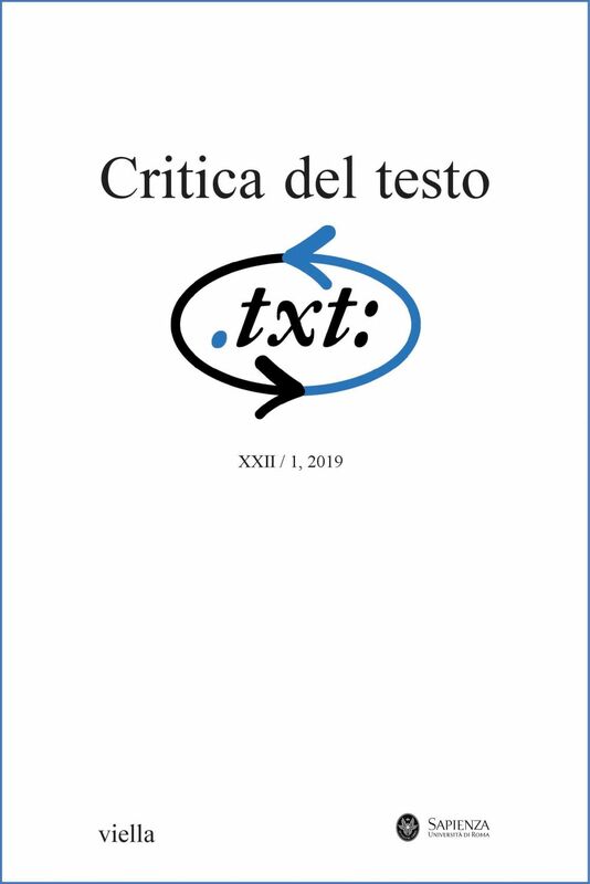 Critica del testo (2019) Vol. 22/1