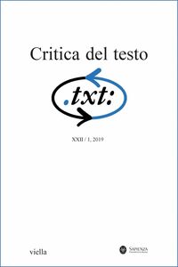 Critica del testo (2019) Vol. 22/1