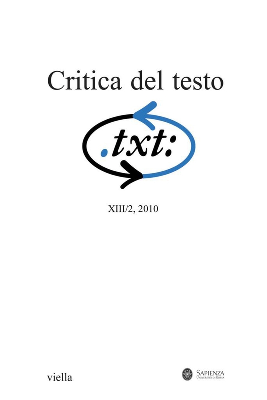 Critica del testo (2010) Vol. 13/2