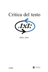 Critica del testo (2010) Vol. 13/1